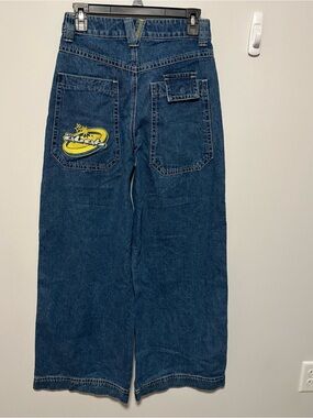 A.Lab Analog Blue Rave Baggy Jeans‎ Women Blue Loose Streetwear Skater Y2K